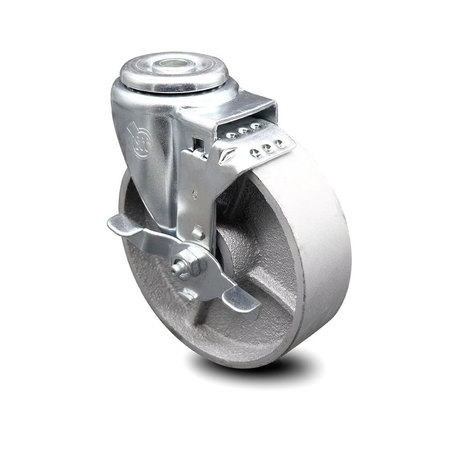 SERVICE CASTER 5 Inch Semi Steel Wheel Swivel Bolt Hole Caster with Brake SCC-BH20S515-SSR-TLB